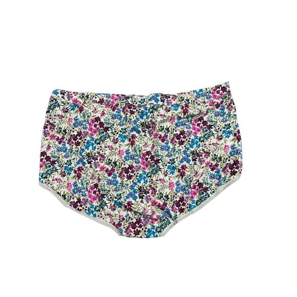Cacique Extra Soft Full Brief Panty Purple Blue Floral Print Womens 26/28 - Picture 4 of 5